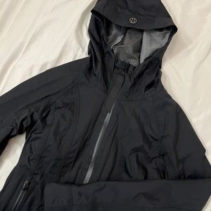 Lululemon Right as Rain Sweat Life Jacket Coat Windbreaker Long Nylon Black